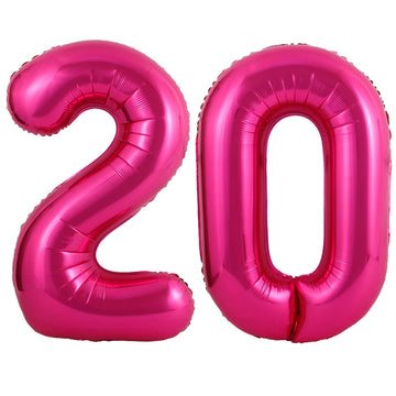40 Inch Hot Pink 20 Number Balloons Giant 20 Balloons Hot Pink Birthday 20 Balloons 20Th Birthday Anniversary Party Decorations