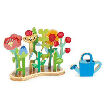 Tender Leaf Toys - Flower Bed - Indoor Garden Pretend Play Wooden Toy with Flowers and Foliage - Educational, Creative and Basic