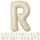 40 Inch Cream Letter Balloons, Large R Letter Balloons Foil Helium Balloons, Mylar Big Single Alphabet R Balloons, Cream Balloon