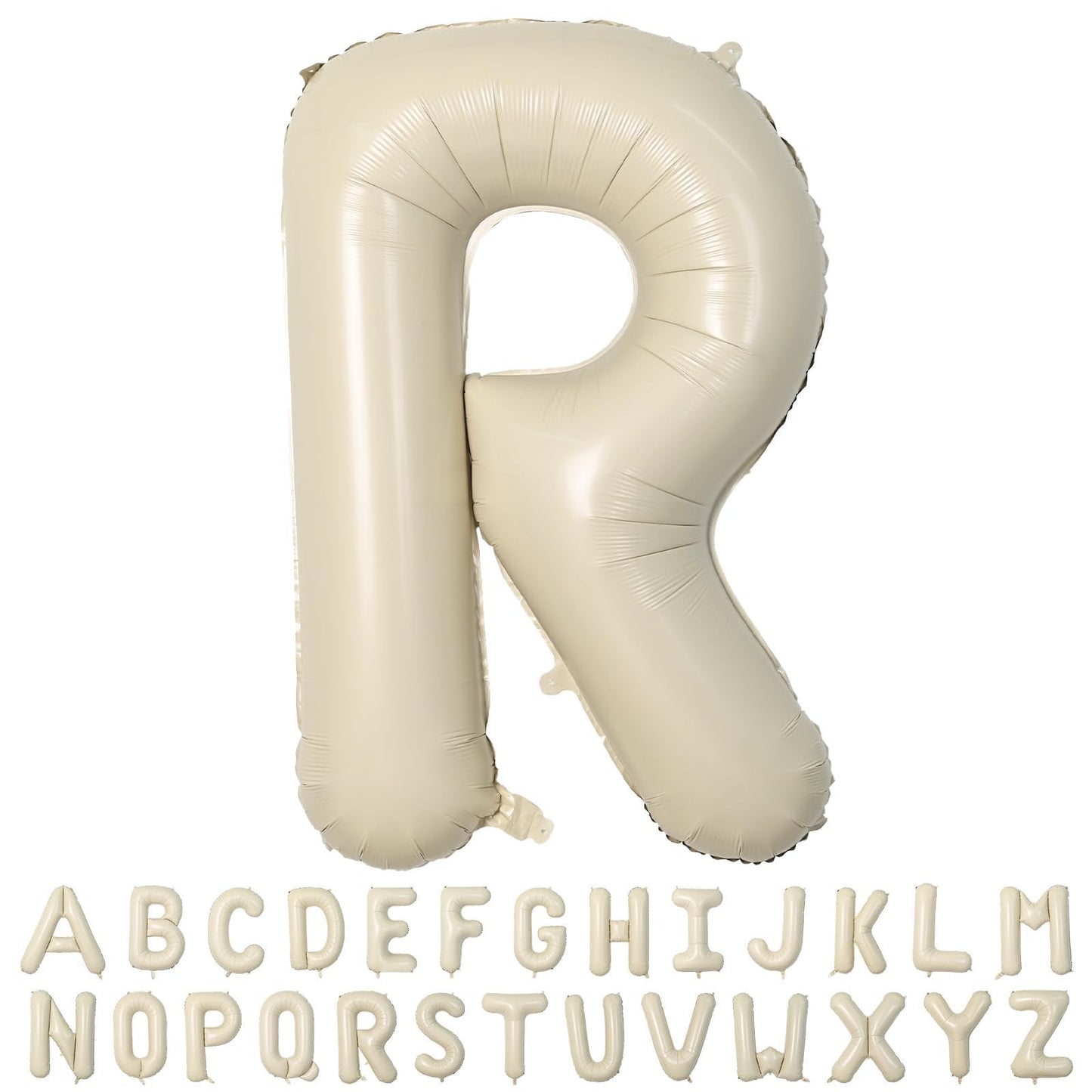 40 Inch Cream Letter Balloons, Large R Letter Balloons Foil Helium Balloons, Mylar Big Single Alphabet R Balloons, Cream Balloon
