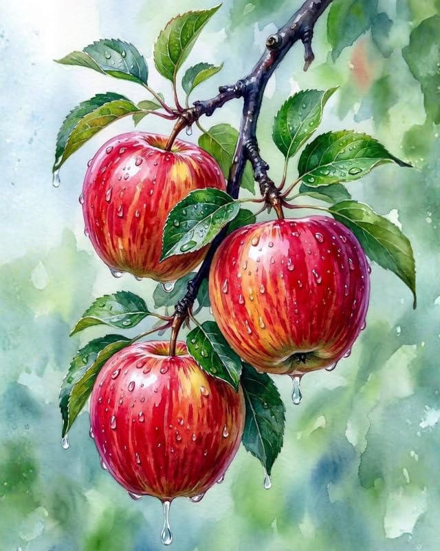 Tulip N Turtle Apple Diy Acrylic Paint By Number Kit For Adults Beginner Canvas Painting By Number Acrylic Painting. Wall Decora