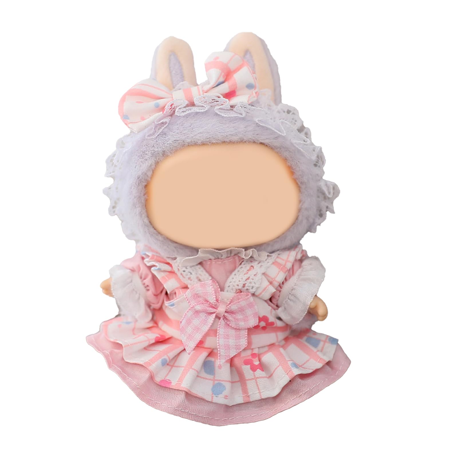 QIUTIMIY Clothes for Doll 17cm Doll Clothes 2-Piece-Set Doll Clothes enhanced Doll Outfit with Accessories-Birthday Pink Hairband+Dress(NO Doll Included)