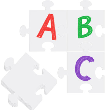 30 Pack Large Blank Jigsaw White Puzzles 8 x 9 Inch White Cardboard - Make Your Own Puzzle Pieces for Drawing & Coloring, DIY Ar