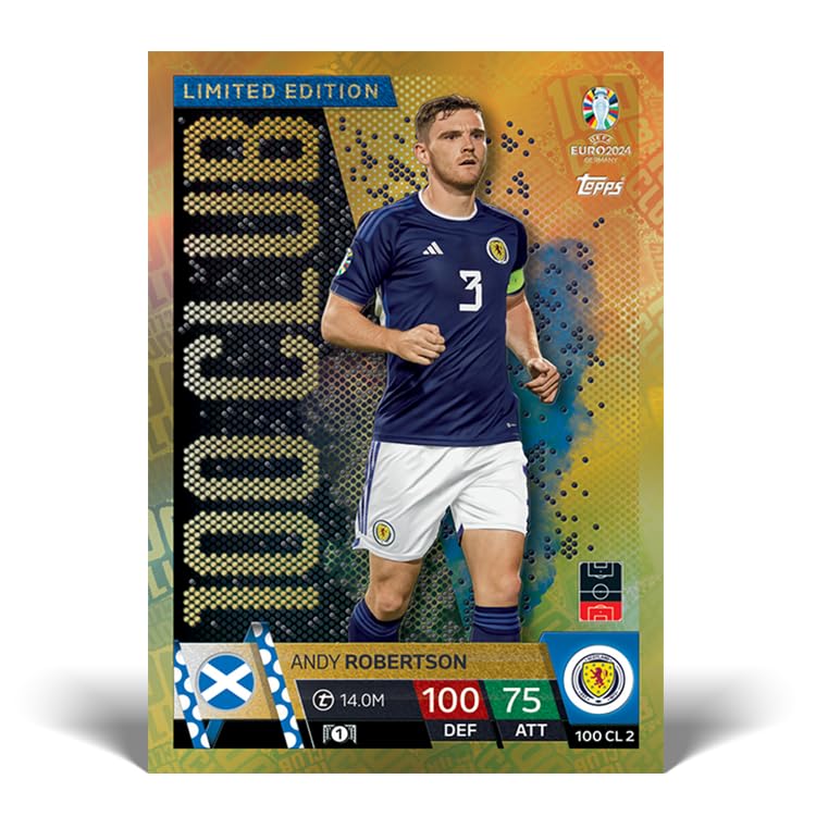 Topps Official Euro 2024 Match Attax - Booster Tin - Contains 28 Euro 2024 Match Attax Cards Plus 3 limited availability Limited Edition Cards!