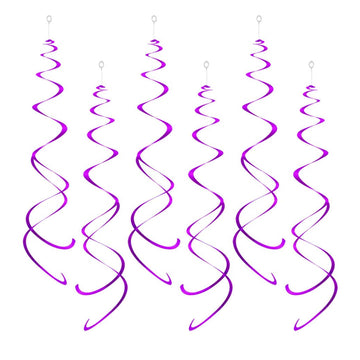 AimtoHome Party Swirl Decorations, Hanging Swirl for Ceiling Decorations, Purple, Pack of 30