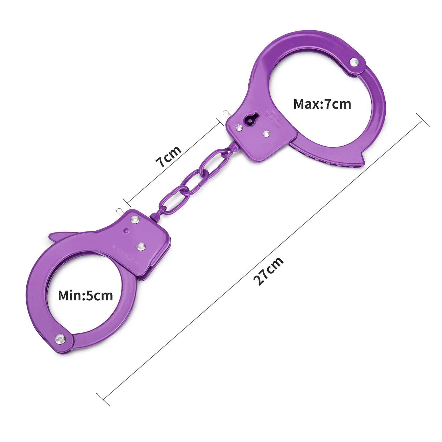 HUALIXUAN Metal Toy Handcuffs for Kids, Purple, 1cm, Model V001