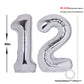 40 Inch Number 12 Balloon Silver Jumbo Giant Big Large Number 21 Foil Mylar Silver Balloons 12Th Birthday Party Anniversary Deco