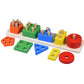 Smoneo Wooden 20 Pc - 5 Shape Sorting & Stacking Sorter Toys Early Educational Geometric Blocks Puzzles For 1-3 Years Old Age Ki