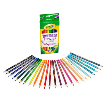 Crayola Watercolor Colored Pencils (24ct), Watercolor Paint Alternative, Watercolor Pencil Set for Kids, Art Supplies, Gift for