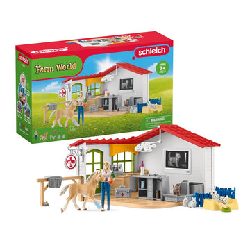 Schleich Farm World — 43-Piece Veterinarian Kit For Kids, Vet Playset With Vet Doll, Pets, Exam Table And Other Accessories, Farm Animal Toys For Kids Ages 3+