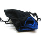 5'X8' Black Velvet Dice Bag With Blue Satin Lining