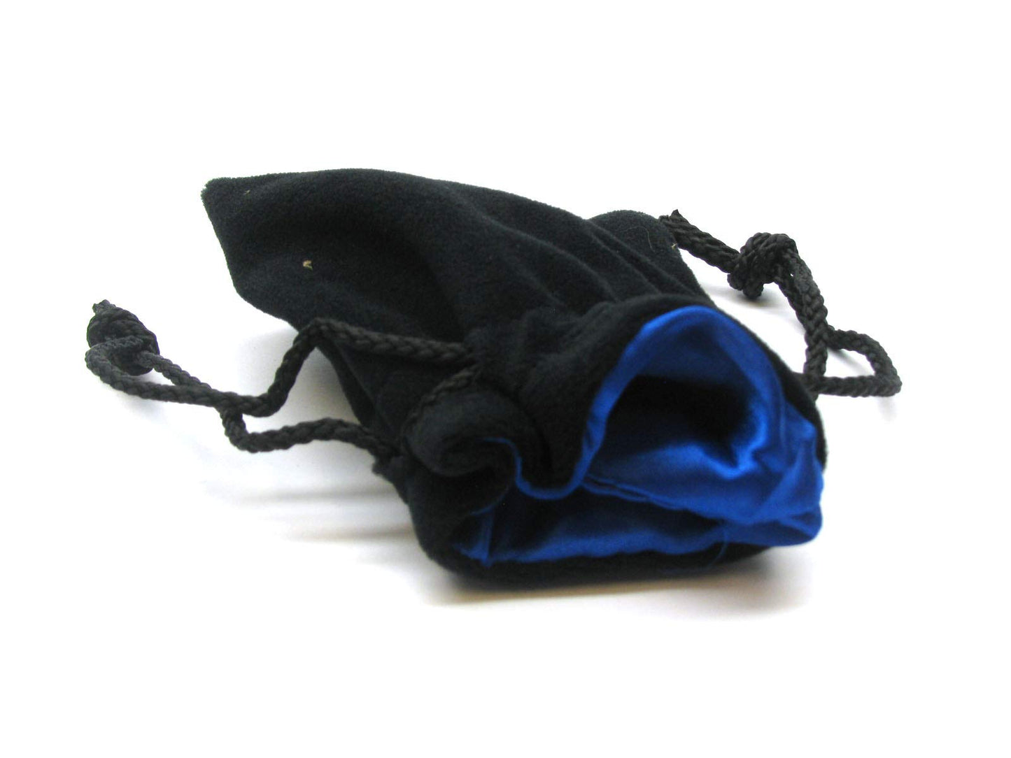 5'X8' Black Velvet Dice Bag With Blue Satin Lining