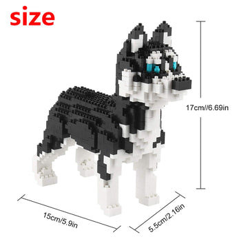Larcele Micro Husky Dog Building Blocks Super Mini Pet Building Toy Bricks, 950 Pieces Kljm-02 (Husky)