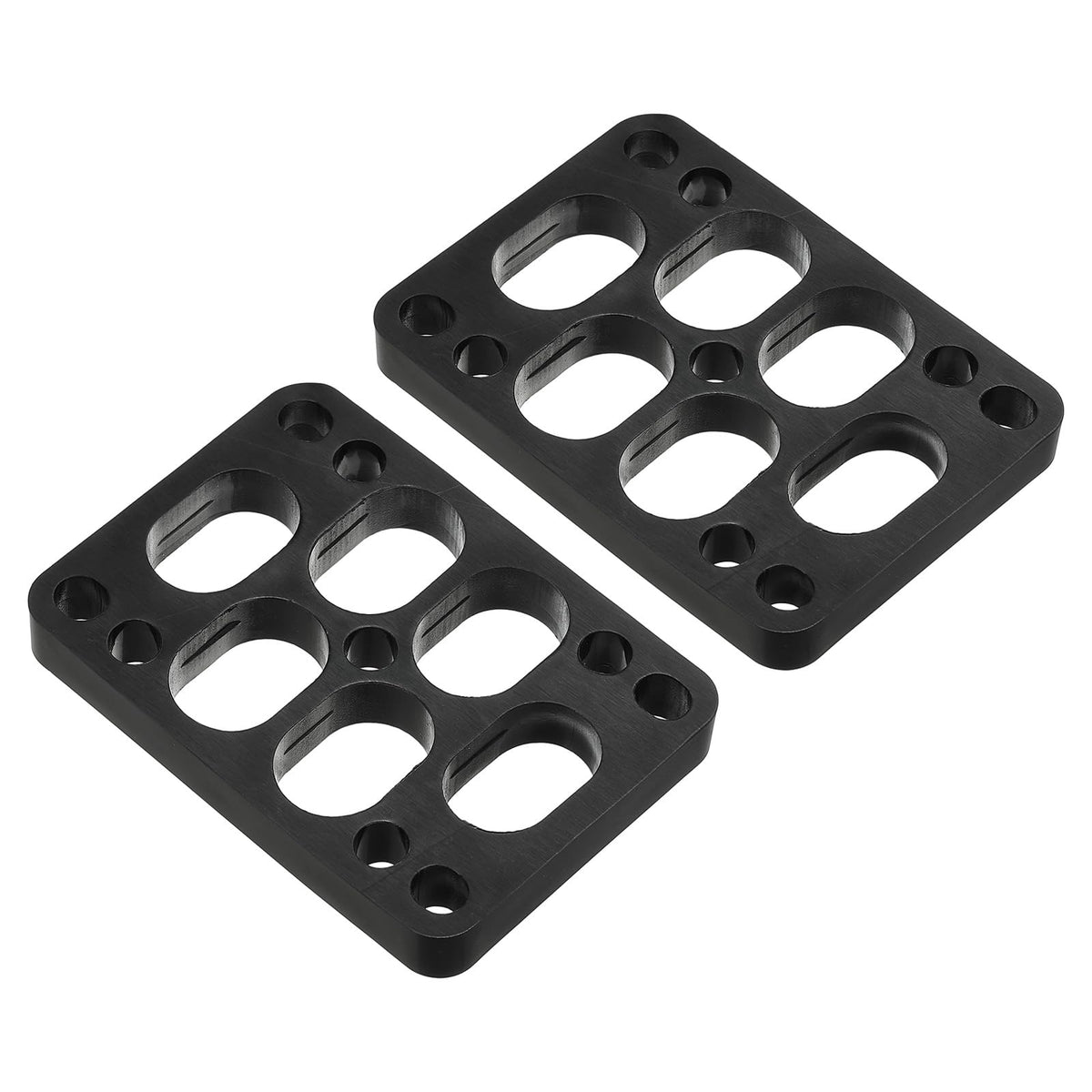 PATIKIL 3/8 Skateboard Riser Pads, 2 Pack PU 3x2 Skateboard Riser Pads Angled Wedge Shock Pads for Skateboard Truck, Black