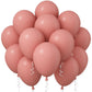 Jobkoo Dusty Pink Balloons, 12 Inch 30 Pcs Vintage Pink Balloon Boho Dusty Rose Latex Balloons Matte Retro Blush Mauve Pink Heli