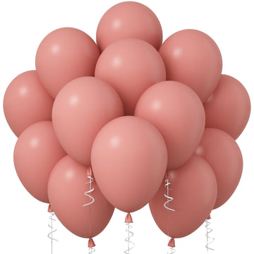 Jobkoo Dusty Pink Balloons, 12 Inch 30 Pcs Vintage Pink Balloon Boho Dusty Rose Latex Balloons Matte Retro Blush Mauve Pink Heli