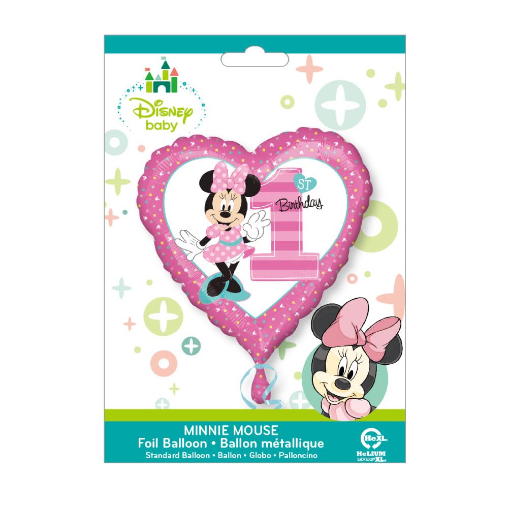 Anagram 18 1St Birthday Foil Balloon Minnie Mouse, Multicolor