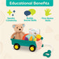 B. Toys- Happyhues - Cara-Mellow Bear Playset- Plush Bear With Picnic Play Set-Board Book - Wagon & Play Food - 18 Months +