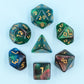 Glitter Purple Green Mixed Colour Dice Set, Polyhedral Dice Set Filled with Shiny Glitters, Polyhedral DND Dice Set for Dungeons