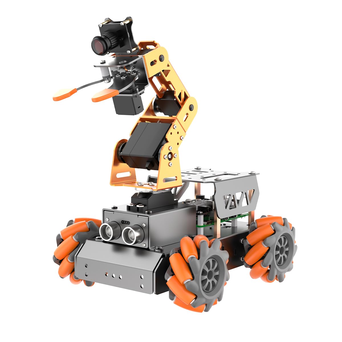 MatserPi Robotic Arm Car for Raspberry Pi 5 Open Source Programming AI Vision 5DOF/Axis Robotics Smart Car Kits for Teen mature-themed Educational Building Robot (Raspberry Pi Not Included)
