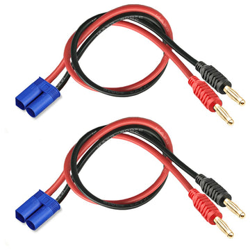 Woodguilin Ec3 Connector Plug,Ec3 Male Connector To 4Mm Banana Connector Battery Charger Adapter With 12Awg 30Cm Cable Wire For