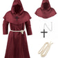 Knelor Monk Robe For Kids, Medieval Monk Hooded Robe Renaissance Priest Robe Cloak Halloween Costume Robe