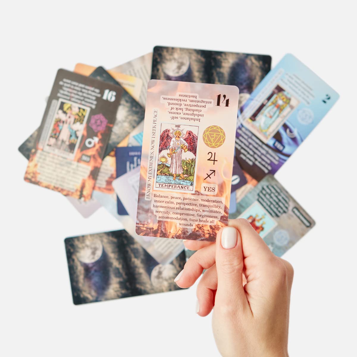 Witchy Cauldron Learning Tarot Cards - Medium Multicolor Paper Deck with Meanings for Beginners