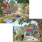Bits And Pieces - 4-In-1 Multi-Pack 500 Piece Jigsaw Puzzles For Adults - Village Life By Artist Steve Crisp, Completed Puzzle S