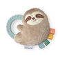 Itzy Ritzy - Ritzy Rattle Pal With Teether - Baby Teething Toy Features A Minky Plush Character, Gentle Rattle Sound & Soft Teether Toy For Newborn (Sloth)