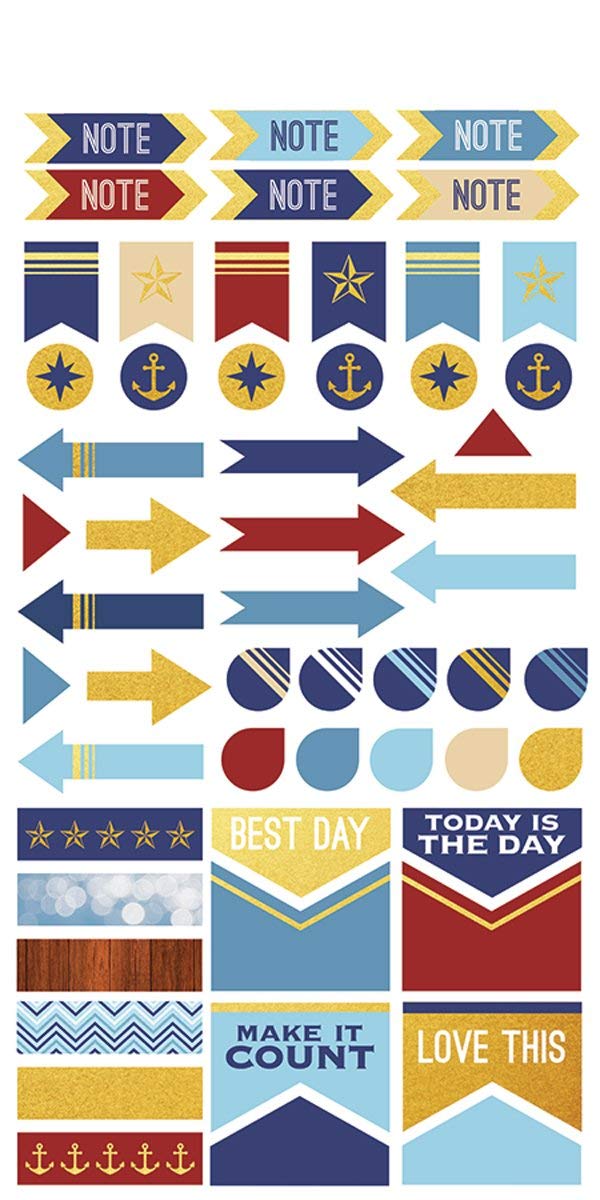 Paper House Productions STPL-0005 Stickers, 3-pack, Nautical 3 Count