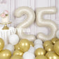 SUWEN Jumbo 25th Birthday Foil Number Balloons 0-9, Cream White Vinyl, 40 Inch, Happy Anniversary Party Decorations