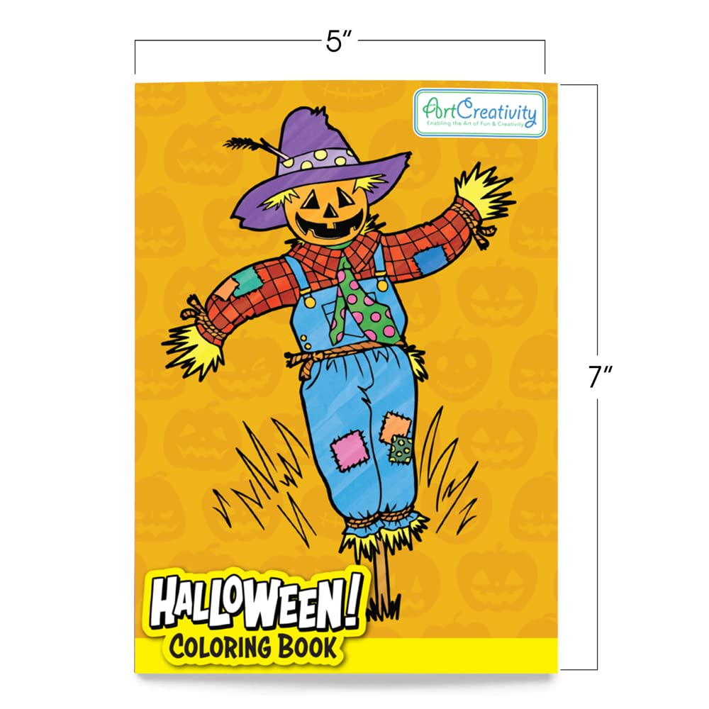 ArtCreativity Halloween Coloring Books for Kids - 24 Pack Mini Coloring Book - Halloween Non-Candy Treats - Goodie Bag Filler -