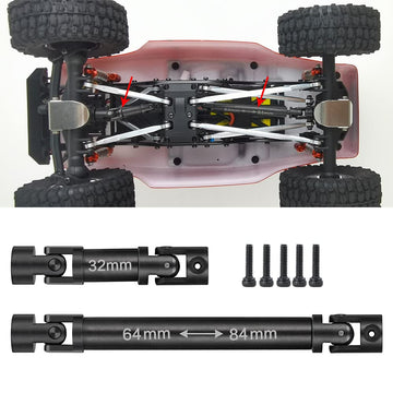 Steel Drive Shaft Cvd 64+32Mm Transmission Shaft Upgrades For 1:24Th Axial Scx24 90081 Axi00001 Axi00002 Rc Crawler Car Accessor