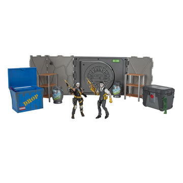 FORTNITE The Vault Deluxe Diorama  Includes 2 (4-inch) Articulated Figures  Playset with Breakaway Wall    and 21 Accessories.