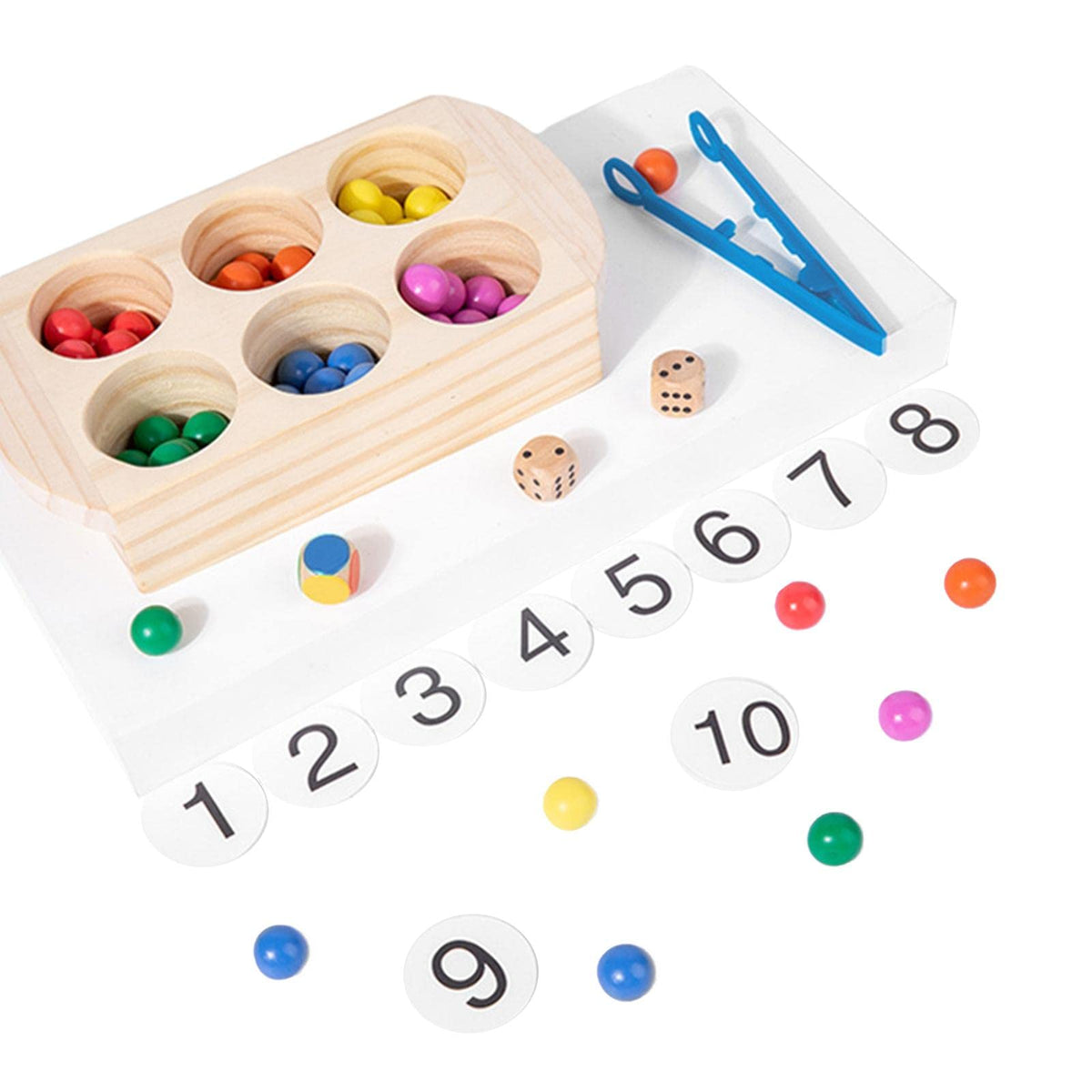 Jazzy Pearls Counting Bead 10 Cards & 3 Dice Color Matching Learning Memory Sensory ToysToys & Hobbies  Educational  Mathemat