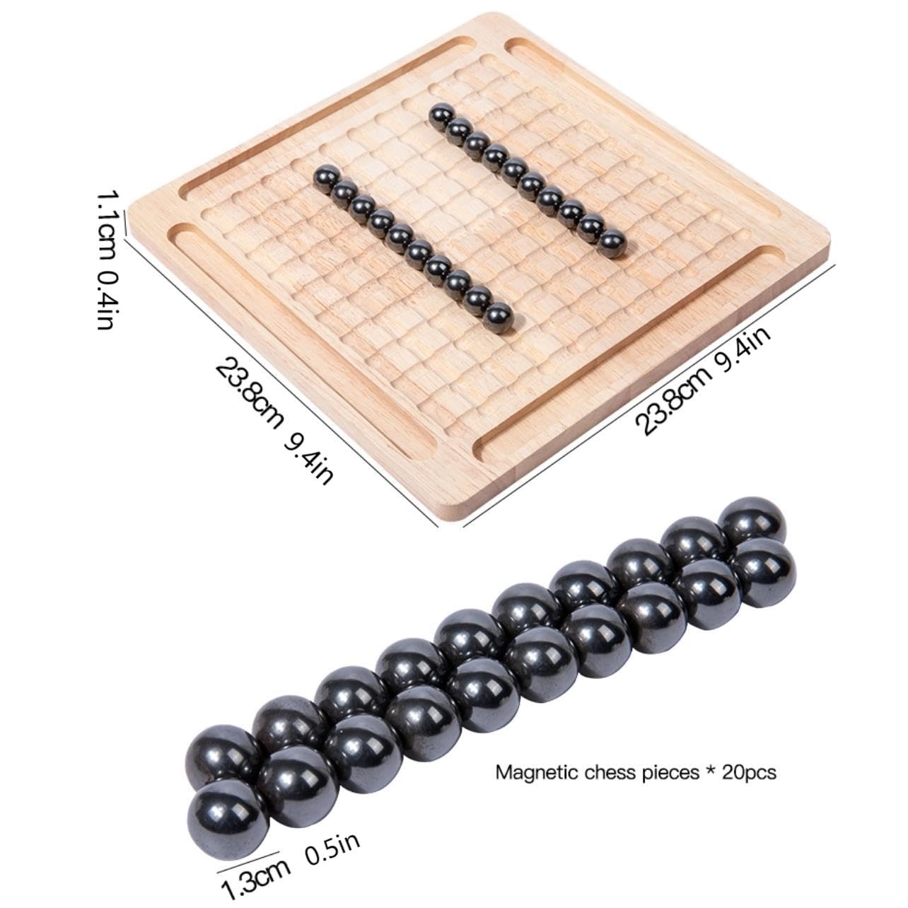 Magnetic Chess Game With Wooden Board For Kids Adults, 2024 New Version Magnetic Stone Board Game Funny Interactive Tabletop Gam