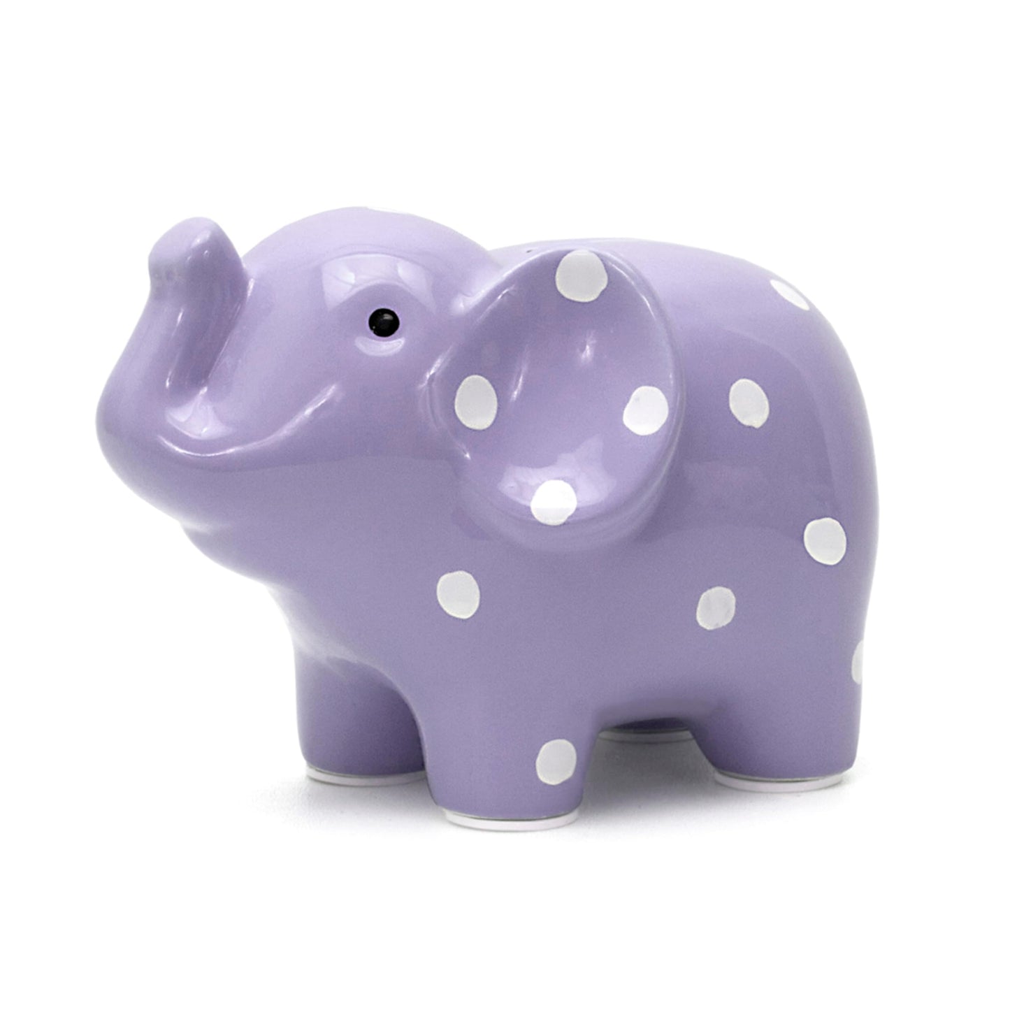 Child To Cherish Ceramic Polka Dot Elephant Piggy Bank For Girls, Lavender