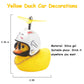 wonuu Rubber Duck Car Ornaments Yellow Duck Car Dashboard Decorations Cool Glasses Duck with Propeller Helmet (White Rabbit-Yellow)