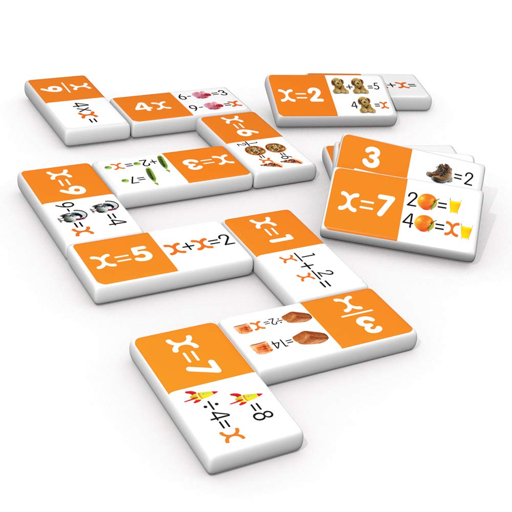 Junior Learning JL497 Algebra Dominoes - Multi Color Plastic Educational Game