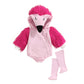 Bonangber Newborn Halloween Costumes Baby Flamingo Costume Velvet Sleeves Hooded Romper Stockings Cute Cosplay Costume(B-Pink,0-