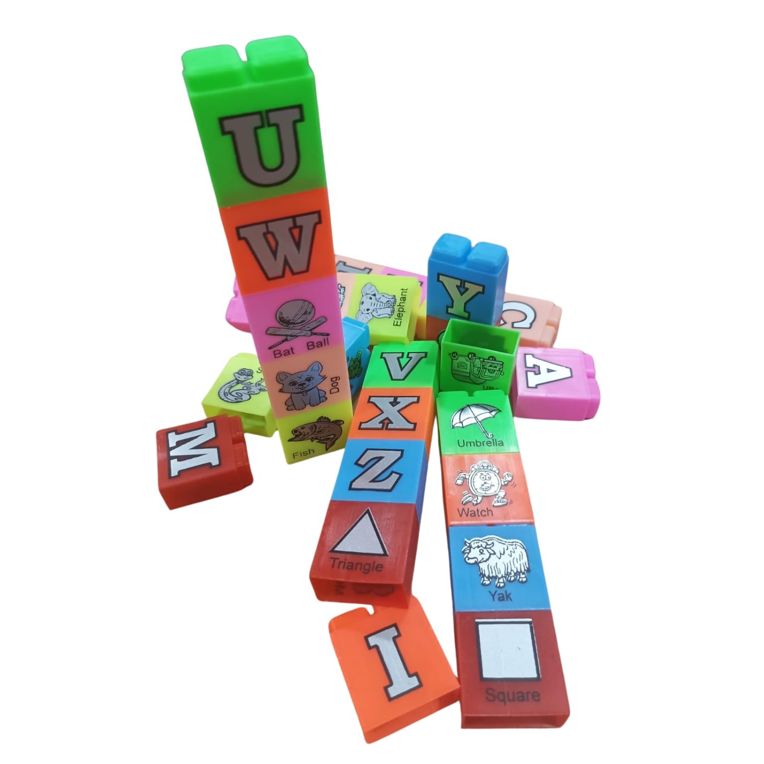 Alphabet Blocks For Kids 3 Years, Abc Learning Blocks, Educational Toys For Toddlers 2 To 4 Years, Stacking Building Toy, Brain 