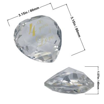 4 Year Anniversary Crystal Gifts For Husband Wife Boyfriend Or Girlfriend, Cute 4Th Wedding Anniversary Valentines Day Romantic Gifts For Her Him Funny Four Anniversary Marriage Presents For Couple