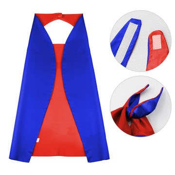 Riorand Kids Superhero Capes And Masks, Ideal For Boys And Girls Cosplay,Birthday Party,Christmas,Halloween Dress Up Red+Blue