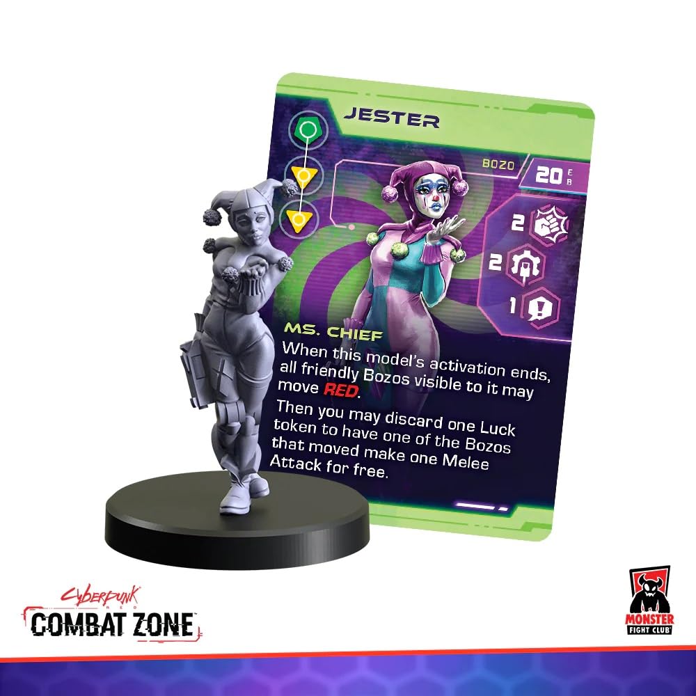 Monster Fight Club Cyberpunk Combat Zone Bozos Starter Gang - 1.5 inches, Multicolor, Model 45004