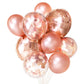 Party Propz 10Pcs Rose Gold Latex, Confettie and Foil Balloons Combo for Rose Gold Decorations, Birthday , Bridal Shower, Baby S