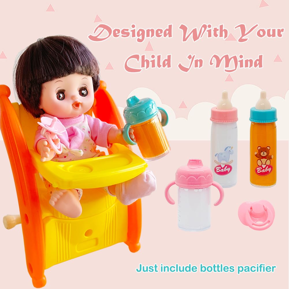 Baby Doll Bottle Accessories Toys Baby Doll Magic Bottles Playset Disappearing Bottles With Pacifier For Little Girls (Small Set(For 8-12' Doll))