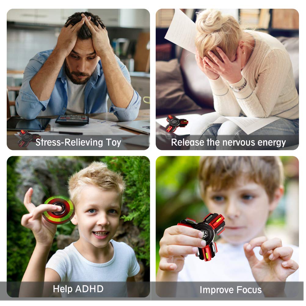 Fidget Spinners, Fidget Spinner Gifts for Adults and Kids, Stress Anxiety ADHD Relief Figets Toy, Metal Finger Hand Spinner Toys
