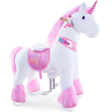 Ponycycle Horse Ride On Pink Unicorn Toys Riding Toys Unicorn Classic Model U With Brake (36' Height/Size 4 For Age 4-8) Horse Toys For Girls Ride On Plush Pony Cycle Horse With Wheels Ux402