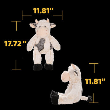 Cow Stuffed Animals Soft Plush Adorable Plush Cow Toy Nursery Doll, Gifts For Girls Boys 17.71 Inches