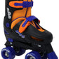 Lenexa Go Gro Adjustable Quad Roller Skate Bundle - Kids Roller Skates With Wrist Guards, Knee Pads, Elbow Pads, And Matching Ba